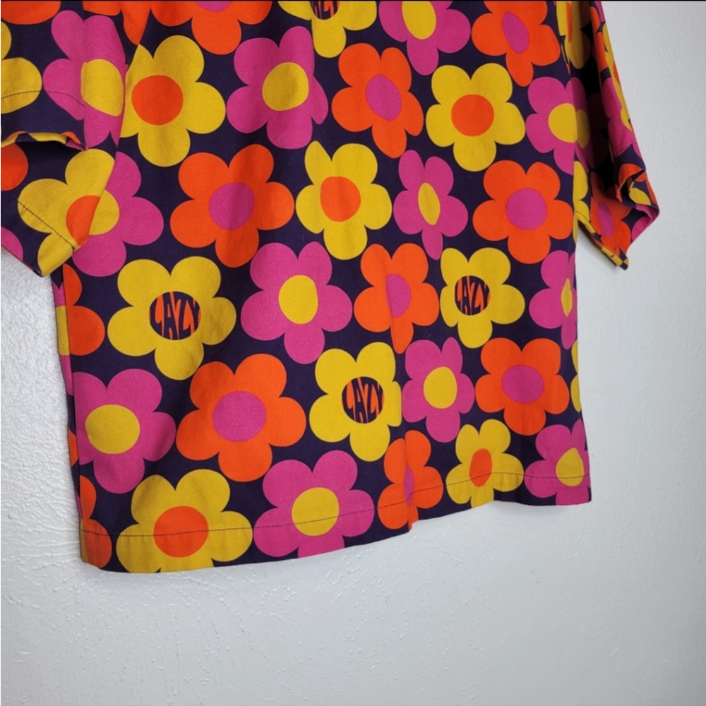 Lazy Oaf 70's Floral Print T-Shirt Women's Size Small - Picture 8 of 15